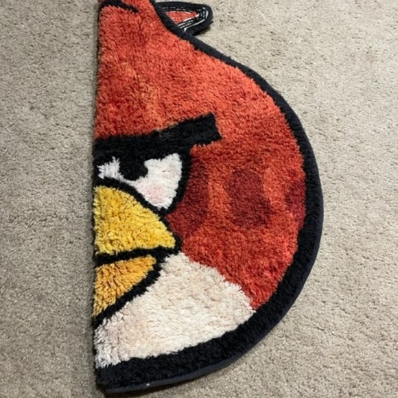 VTG Angry Bird Red Handmade Cotton Area Rug 23x25" - Picture 8 of 12